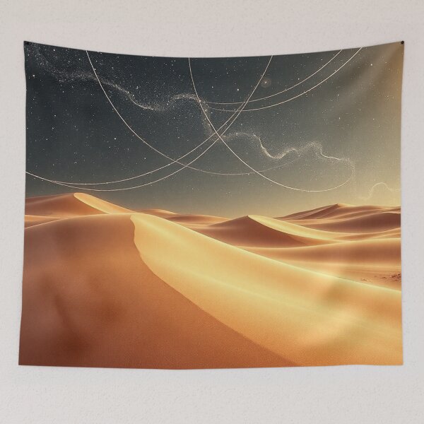 Item preview, Golden Desert Dunes With Abstract Orbital Sky designed and sold by IntelliMindDesigns.