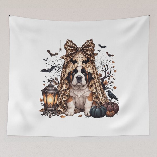 Aperçu de l'œuvre Saint Bernard Halloween Boo Citrouille Chien Maman Amoureuse créée et vendue par dian-rody-crest.