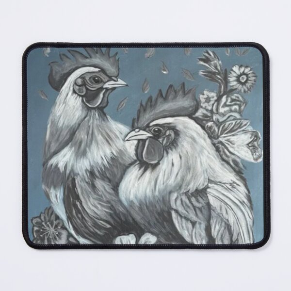 Item preview, Blue and White Game Roosters  designed and sold by Laugh a Lot Folk Art.