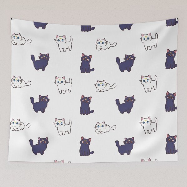 Item preview, Sailor Moon Cat Luna and Artemis Seamless Pattern designed and sold by mashumallow.