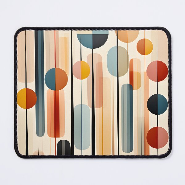 Item preview, Mid Century Modern Geometric Circles and Vertical Lines Abstract designed and sold by GutyzDesignsES.