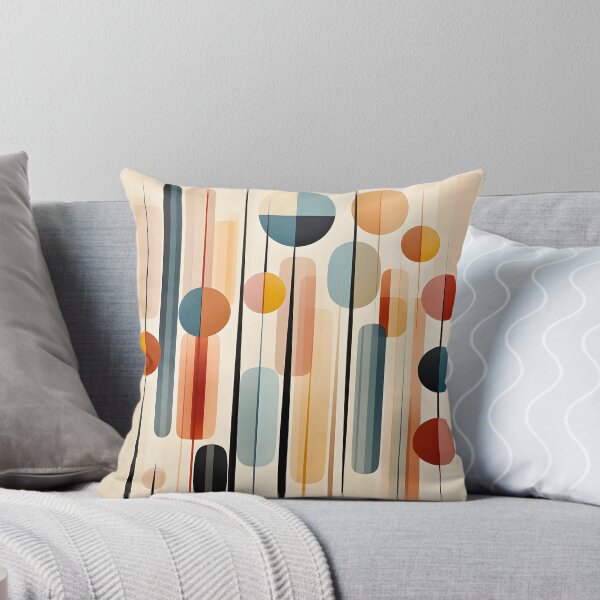 Item preview, Mid Century Modern Geometric Circles and Vertical Lines Abstract designed and sold by GutyzDesignsES.
