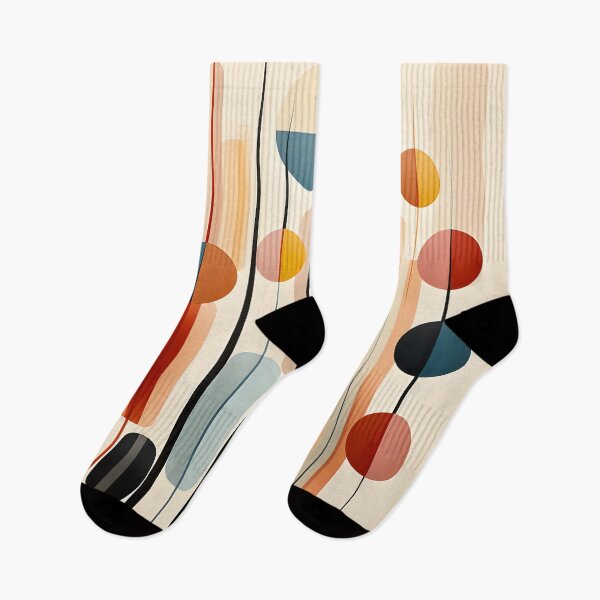 Item preview, Mid Century Modern Geometric Circles and Vertical Lines Abstract designed and sold by GutyzDesignsES.