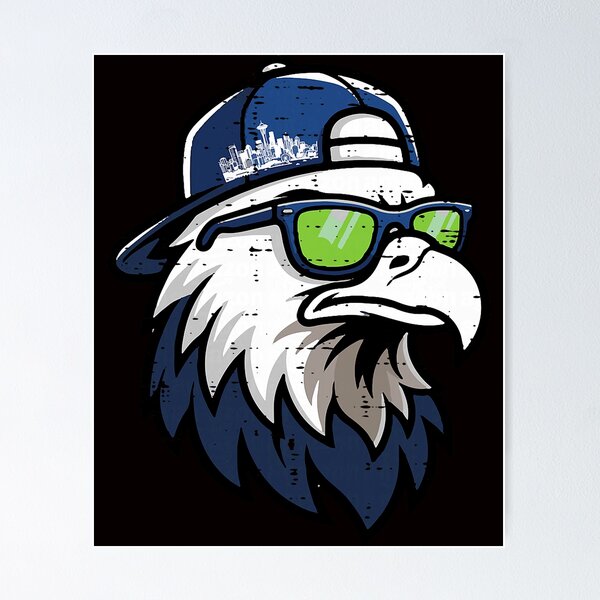Item preview, Seattle Skyline Eagle With Sunglasses and Hat designed and sold by torildorxop.