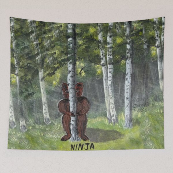 Item preview, Young Ninja Bear designed and sold by Laugh a Lot Folk Art.