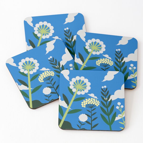 Item preview, Illustration of Wildflowers against Blue Sky and Clouds designed and sold by gaohao1.