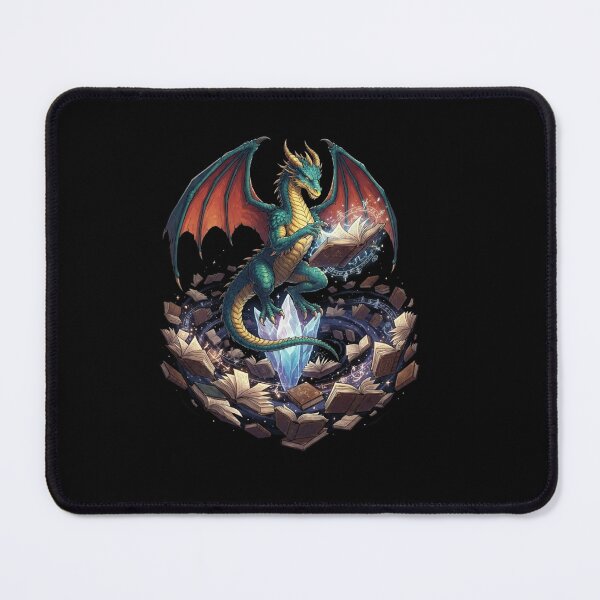 Item preview, Dragon Reading Magical Book Crystal Fantasy Design designed and sold by Ostericaimusa.