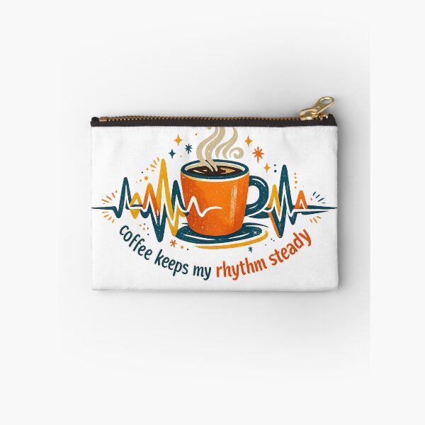 Item preview, Coffee Keeps My Rhythm Steady Funny Coffee Heartbeat Retro Caffeine Art designed and sold by inkoutninja.