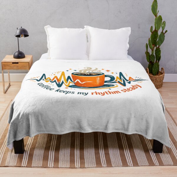 Item preview, Coffee Keeps My Rhythm Steady Funny Coffee Heartbeat Retro Caffeine Art designed and sold by inkoutninja.