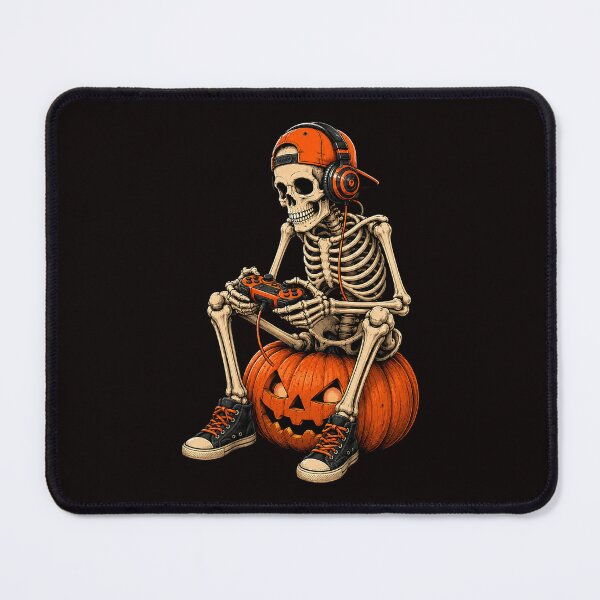 Item preview, Funny Skeleton Gamer on Jack-o'-Lantern Halloween Gaming designed and sold by torildorxop.