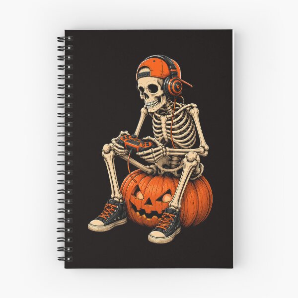 Item preview, Funny Skeleton Gamer on Jack-o'-Lantern Halloween Gaming designed and sold by torildorxop.