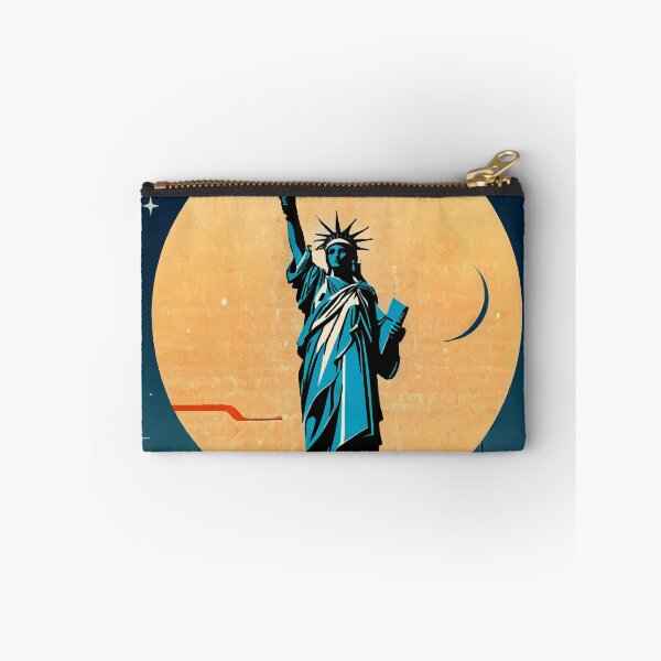 Item preview, Statue Of Liberty Poster, Art Deco New York Skyline Travel Artwork designed and sold by ShopieHome.