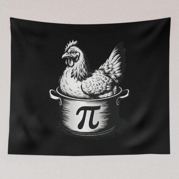 Item preview, Chicken Pot Pie Math Pun Engraving designed and sold by FrogBox-Studio.
