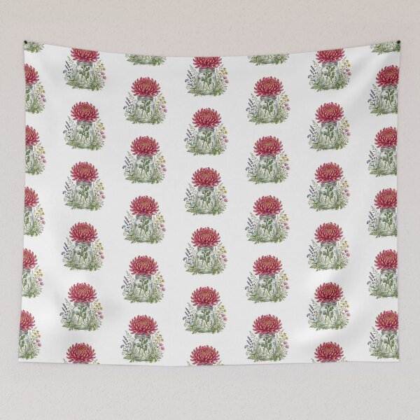 Item preview, Chrysanthemum Mason Jar Flowers Sticker designed and sold by RareBotanical .