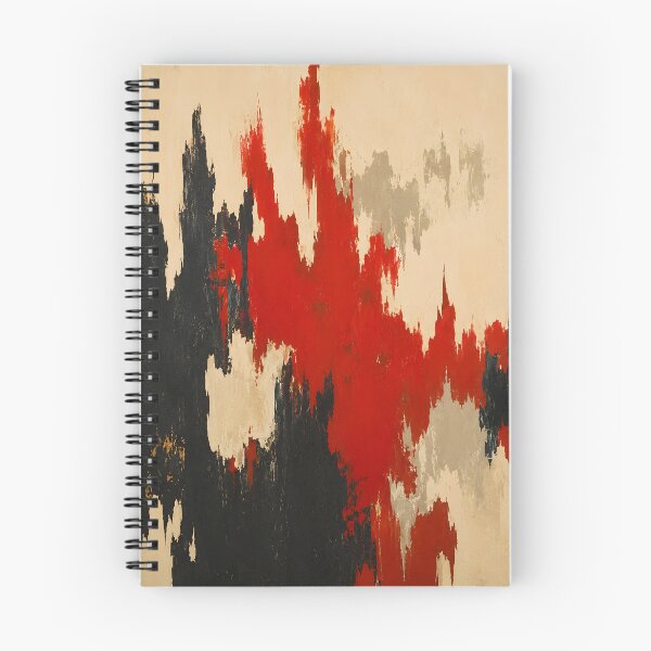 Item preview, Red Black and Beige Abstract Expressionist Painting designed and sold by GutyzDesignsES.