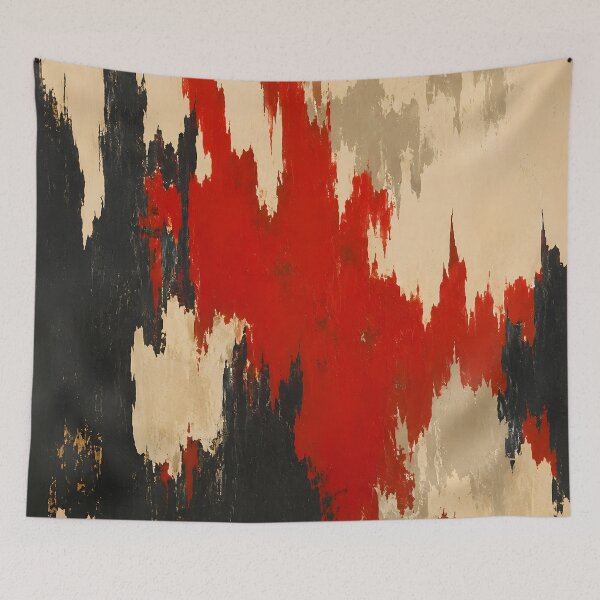 Item preview, Red Black and Beige Abstract Expressionist Painting designed and sold by GutyzDesignsES.
