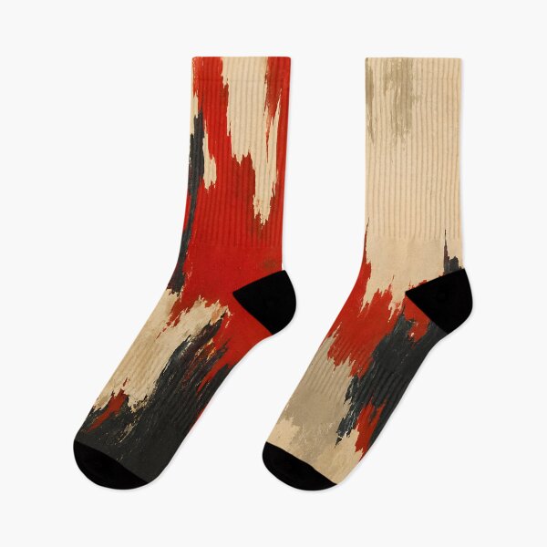Item preview, Red Black and Beige Abstract Expressionist Painting designed and sold by GutyzDesignsES.