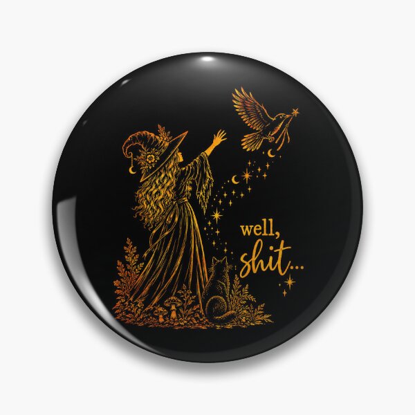 Item preview, Well Shit Funny Witch Crow Magic Celestial designed and sold by nryum.