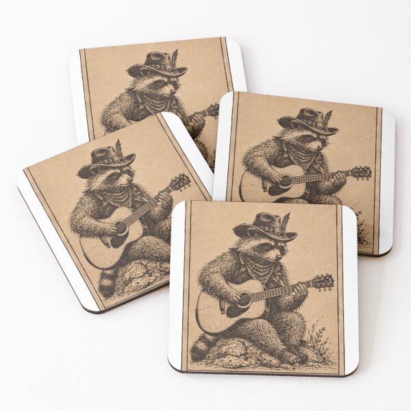 Item preview, The Lovers - Wild Raccoon Guitarist Vintage Rock Tarot Party Rock  designed and sold by MathiasFuchs.