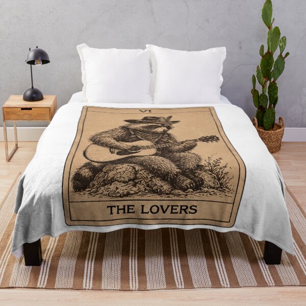 Item preview, The Lovers - Wild Raccoon Guitarist Vintage Rock Tarot Party Rock  designed and sold by MathiasFuchs.
