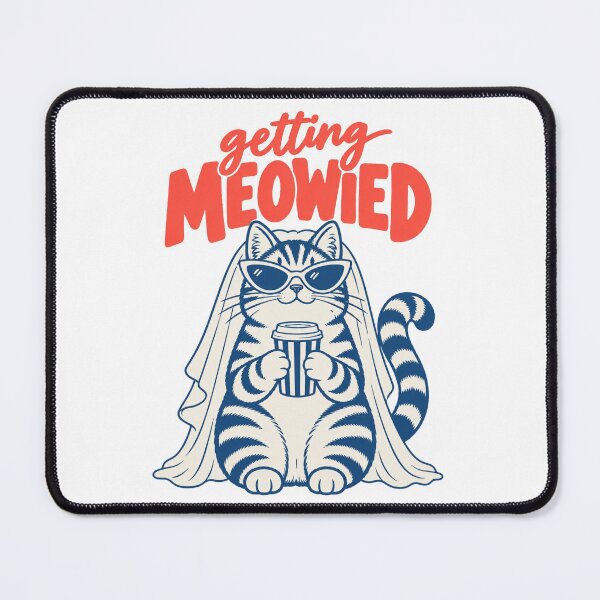 Item preview, Getting Meowied – Funny Cat Bride with Coffee designed and sold by Vexa Tees.
