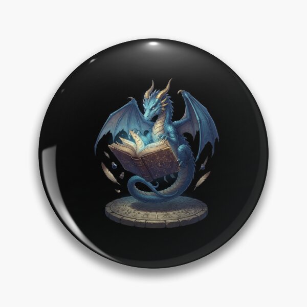 Item preview, Blue Dragon Reading Magic Book Fantasy Reader Design designed and sold by Ostericaimusa.