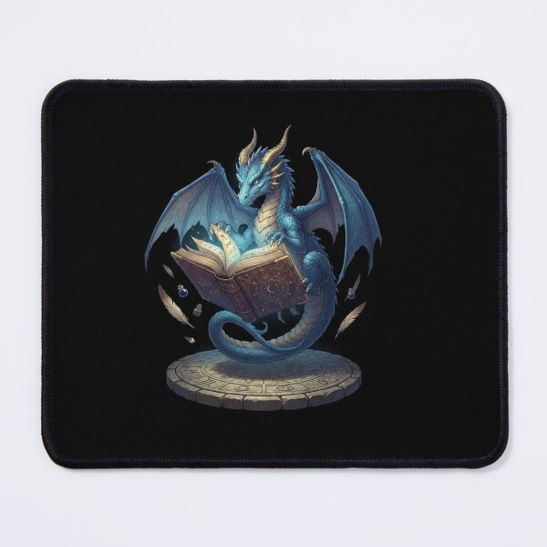 Item preview, Blue Dragon Reading Magic Book Fantasy Reader Design designed and sold by Ostericaimusa.