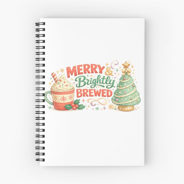 Item preview, Merry and Brightly Brewed Christmas Coffee Holiday Cozy Winter Art Design designed and sold by inkoutninja.