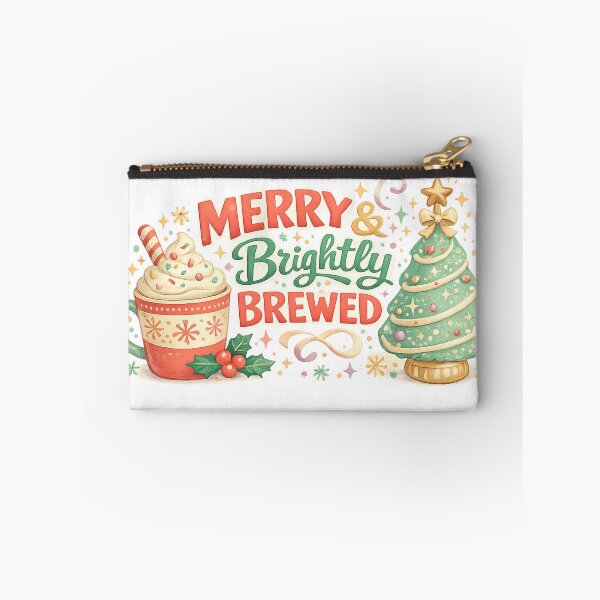 Item preview, Merry and Brightly Brewed Christmas Coffee Holiday Cozy Winter Art Design designed and sold by inkoutninja.