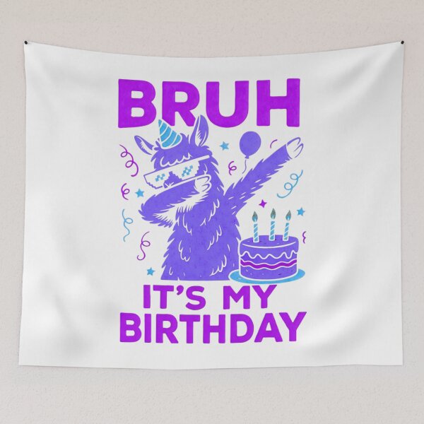 Item preview, Funny Meme Bruh It’s My Birthday Funny Llama Dadding designed and sold by MathiasFuchs.