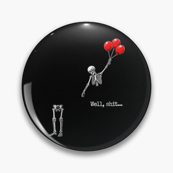Item preview, Well Shit Funny Skeleton Flying with Red Balloons designed and sold by Denenberg Jardel.