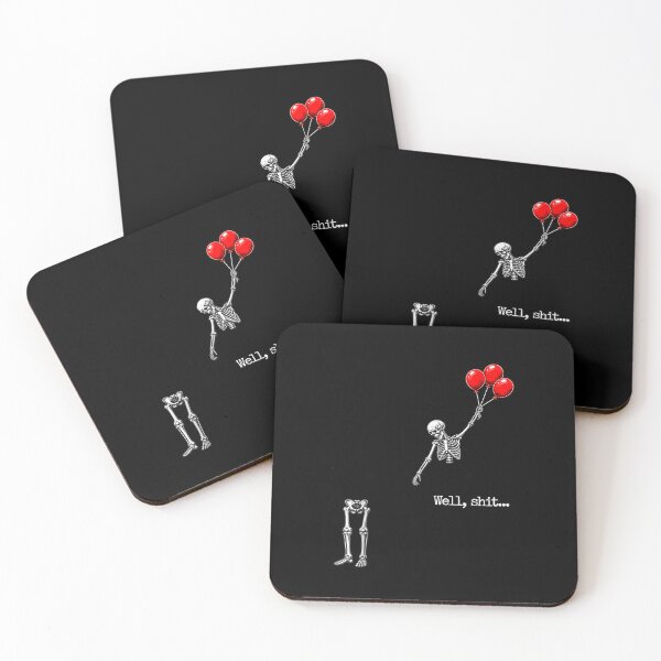 Item preview, Well Shit Funny Skeleton Flying with Red Balloons designed and sold by Denenberg Jardel.