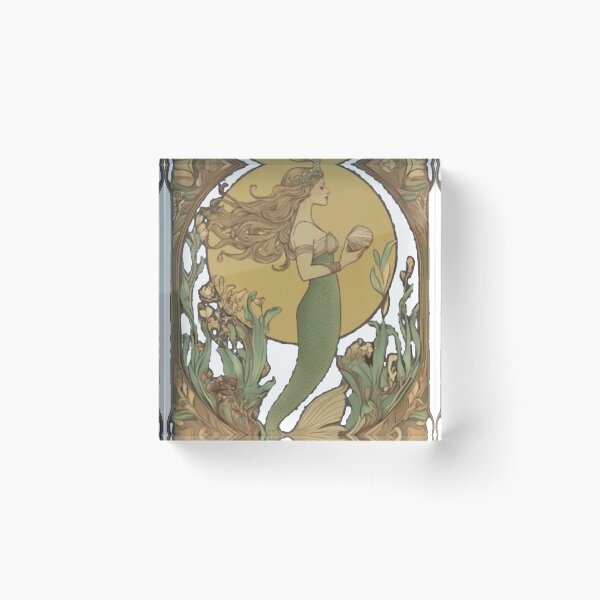 Item preview, art deco mermaid designed and sold by PhiloDoh.