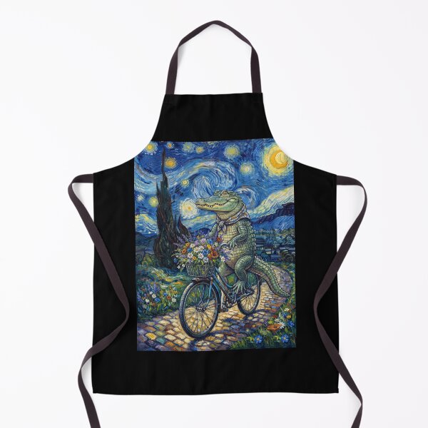 Item preview, Alligator Biking Bike Starry Night Van Gogh Art Animal Lover designed and sold by dian-rody-crest.