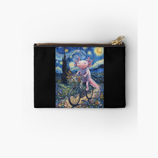 Item preview, Axolotl Biking Bike Starry Night Van Gogh Art Animal Lover designed and sold by dian-rody-crest.