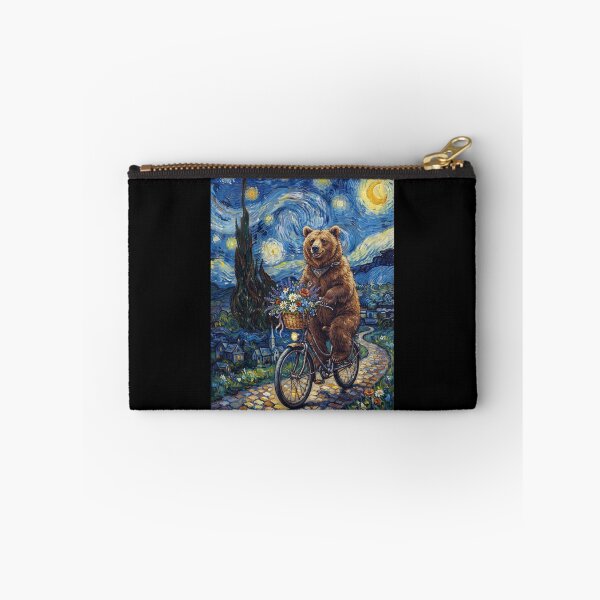 Item preview, Bear Biking Bike Starry Night Van Gogh Art Animal Lover designed and sold by dian-rody-crest.