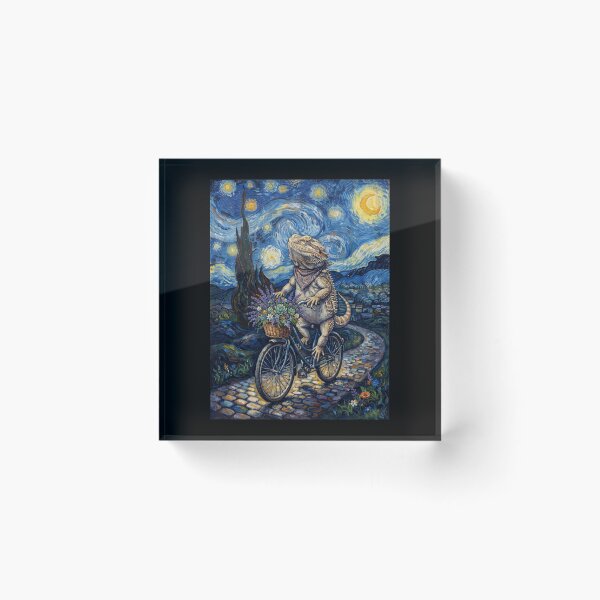 Item preview, Bearded Dragon Biking Bike Starry Night Van Gogh Art Animal Lover designed and sold by dian-rody-crest.