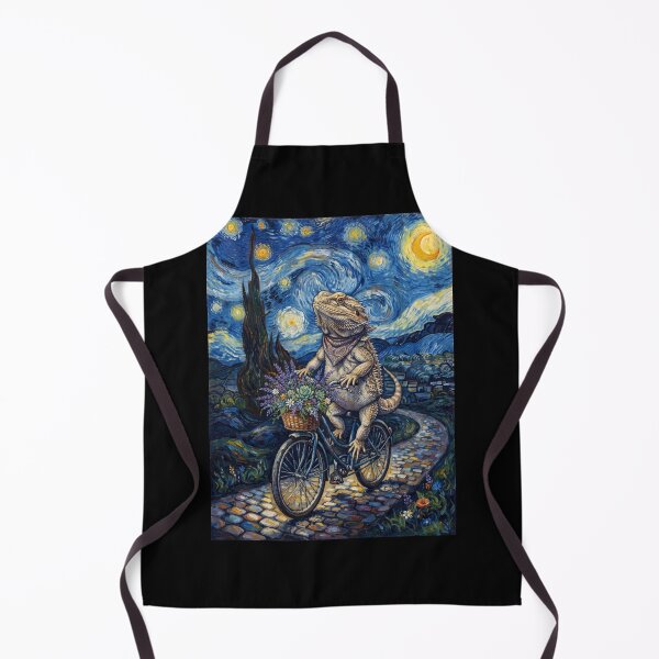 Item preview, Bearded Dragon Biking Bike Starry Night Van Gogh Art Animal Lover designed and sold by dian-rody-crest.