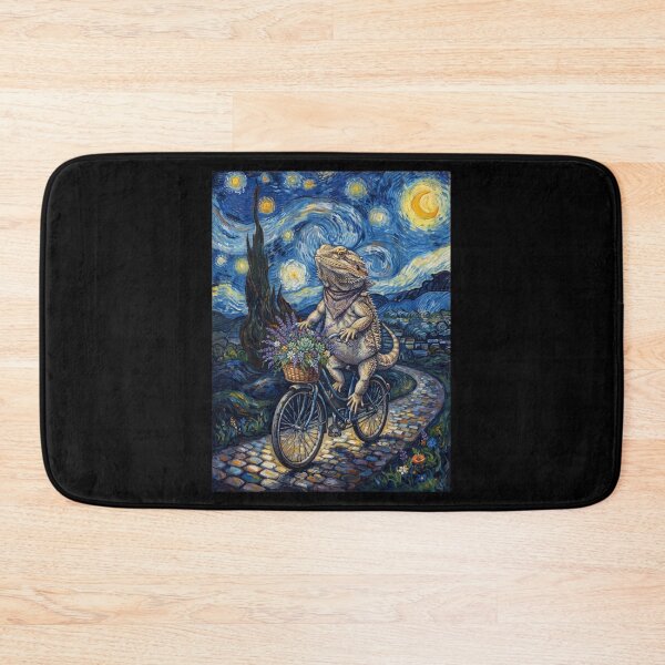 Item preview, Bearded Dragon Biking Bike Starry Night Van Gogh Art Animal Lover designed and sold by dian-rody-crest.
