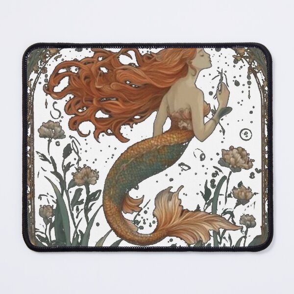 Item preview, ornate art deco mermaid in profile designed and sold by PhiloDoh.