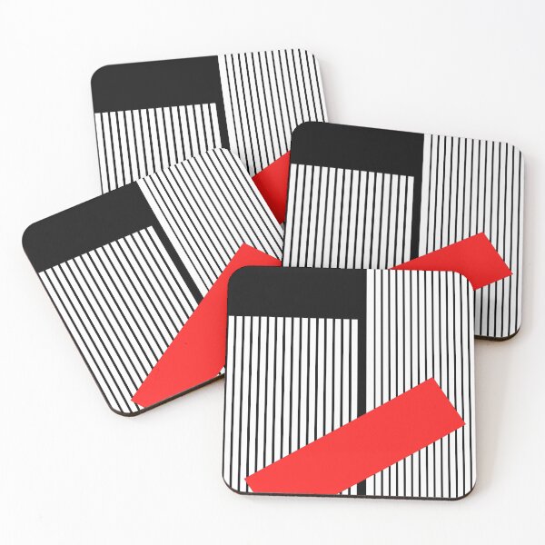 Item preview, Minimalist Geometric Constructivism – Bold Red and Striped Abstract Art designed and sold by Alf Ribeiro.