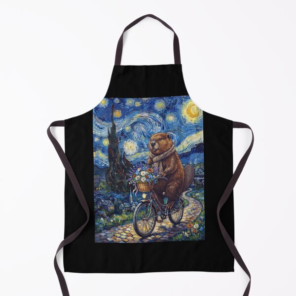 Item preview, Beaver Biking Bike Starry Night Van Gogh Art Animal Lover designed and sold by dian-rody-crest.