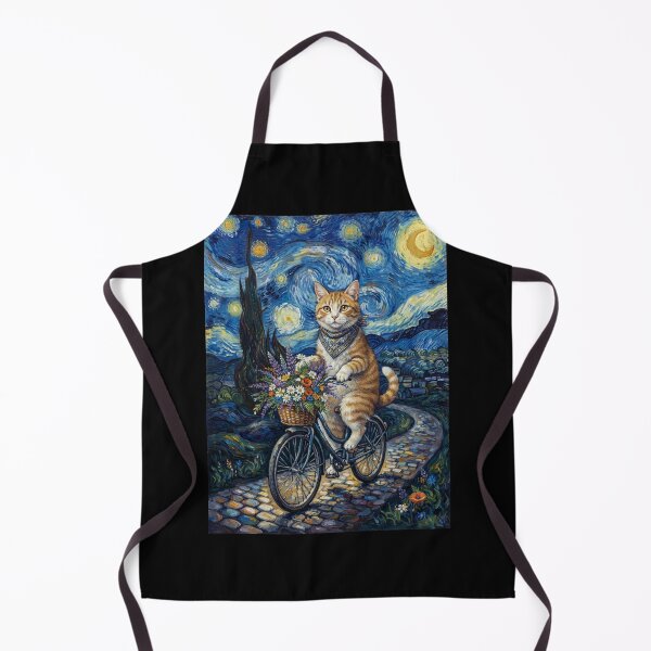 Item preview, Cat Biking Bike Starry Night Van Gogh Art Animal Lover designed and sold by dian-rody-crest.