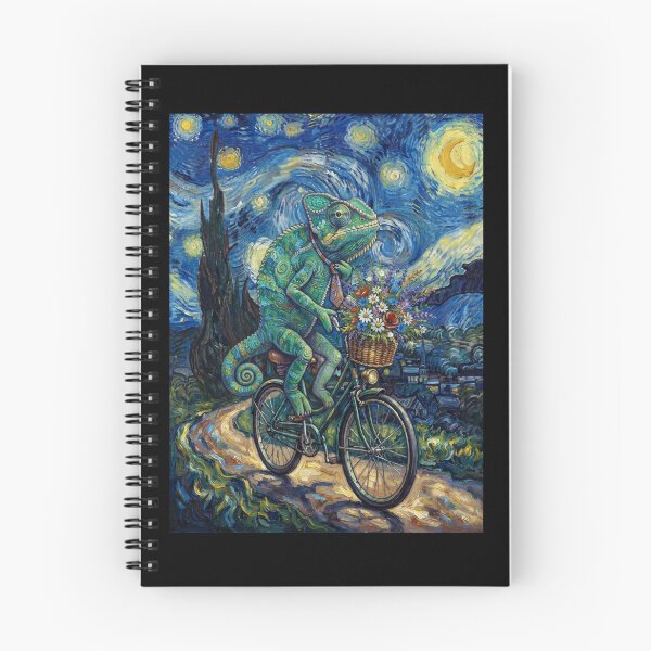 Item preview, Chameleon Biking Bike Starry Night Van Gogh Art Animal Lover designed and sold by dian-rody-crest.