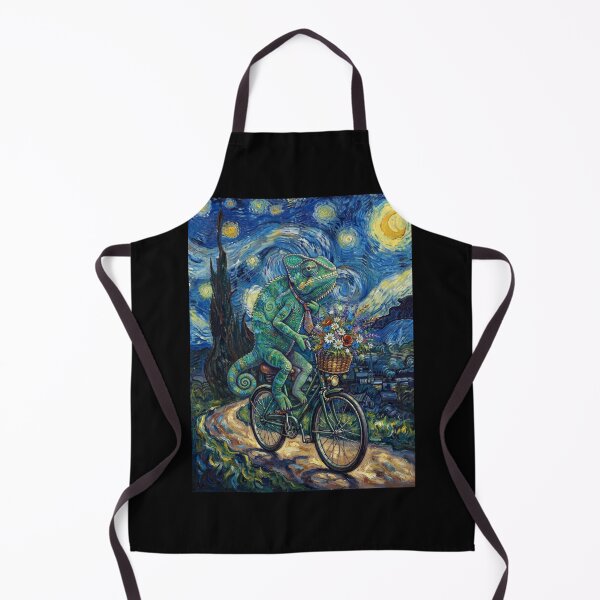 Item preview, Chameleon Biking Bike Starry Night Van Gogh Art Animal Lover designed and sold by dian-rody-crest.