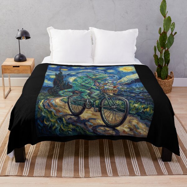 Item preview, Chameleon Biking Bike Starry Night Van Gogh Art Animal Lover designed and sold by dian-rody-crest.
