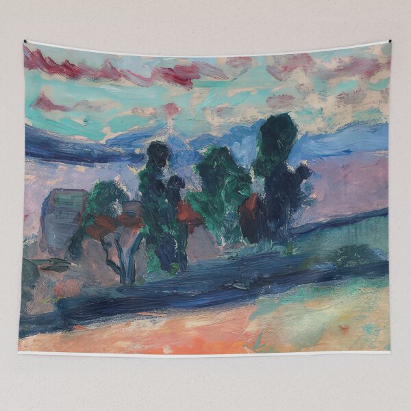 Item preview, Paysage de saint tropez au crepuscule 1904 designed and sold by VeilOfPigments.
