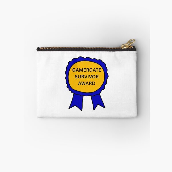 Item preview, Gamergate Survivor Award Satirical Retro Blue Ribbon Design designed and sold by HellFrogsart.
