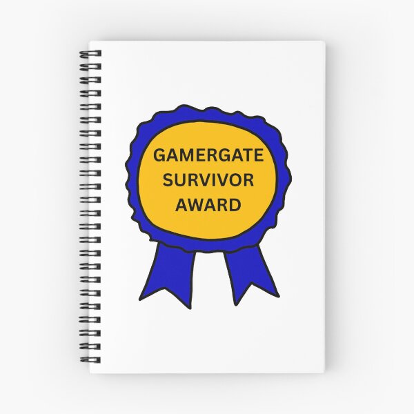 Item preview, Gamergate Survivor Award Satirical Retro Blue Ribbon Design designed and sold by HellFrogsart.