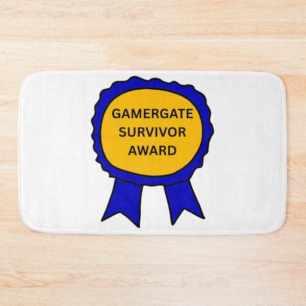 Item preview, Gamergate Survivor Award Satirical Retro Blue Ribbon Design designed and sold by HellFrogsart.